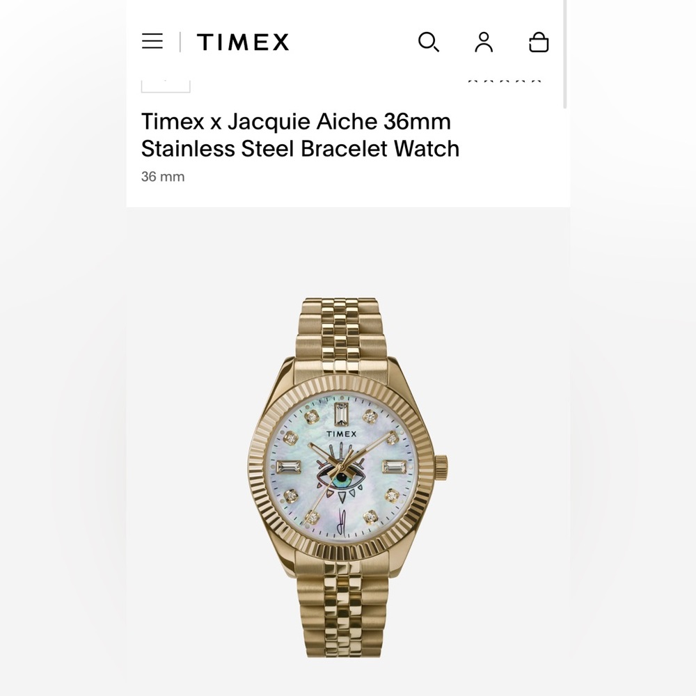 Timex x Jacquie Aiche 36mm Stainless Steel Watch - RARE & LIMITED FIND